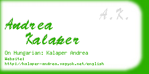 andrea kalaper business card